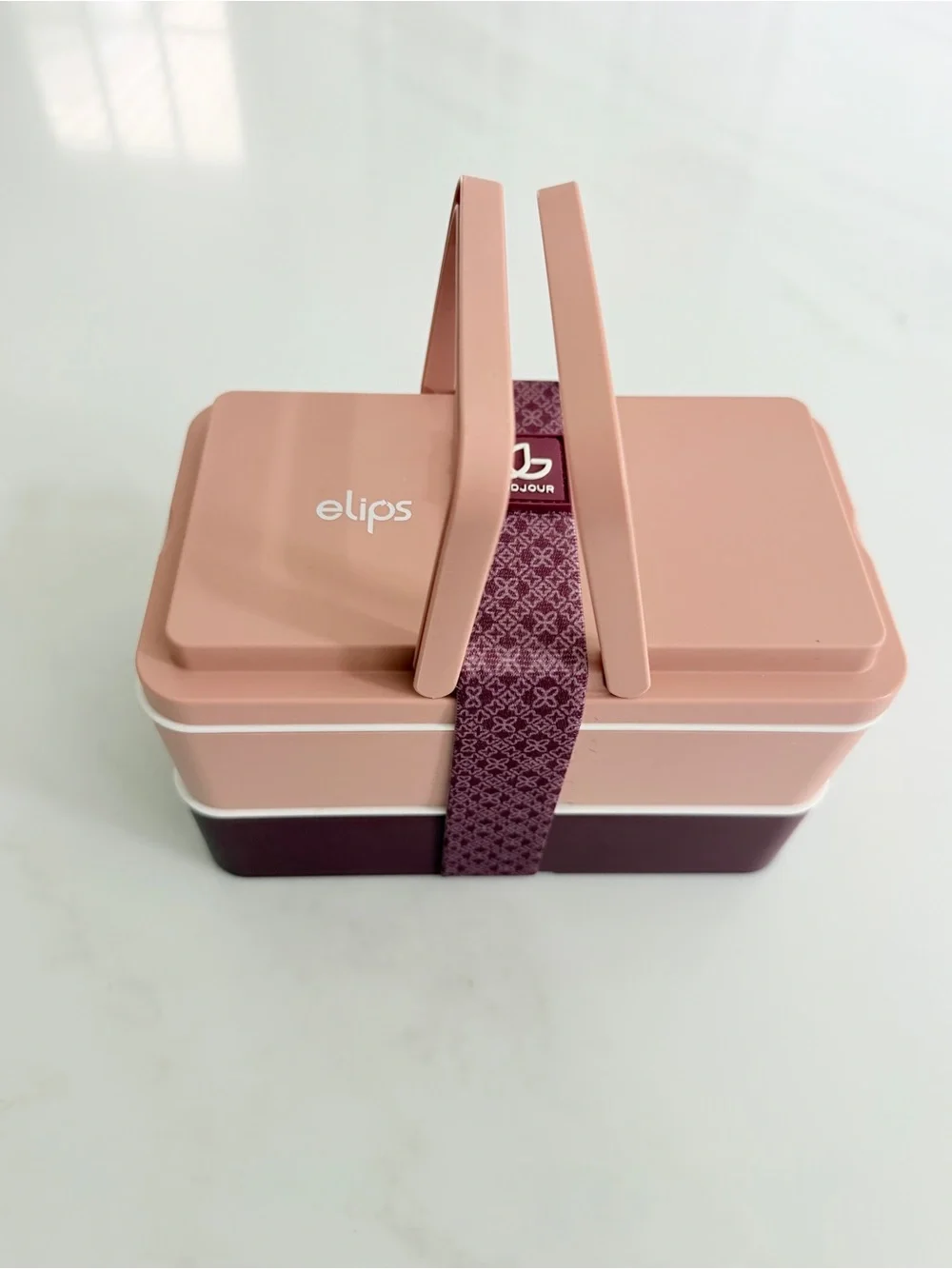 Goodjour elips Tender Double Compartment Bento Lunch Box Pink purple France nWOT